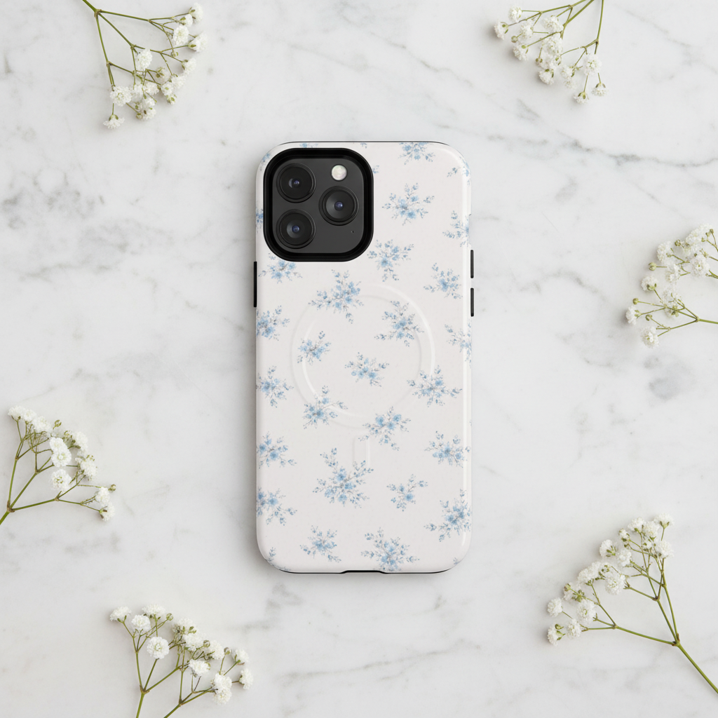 Floral Blue Sprig - Mármol & Baby's Breath