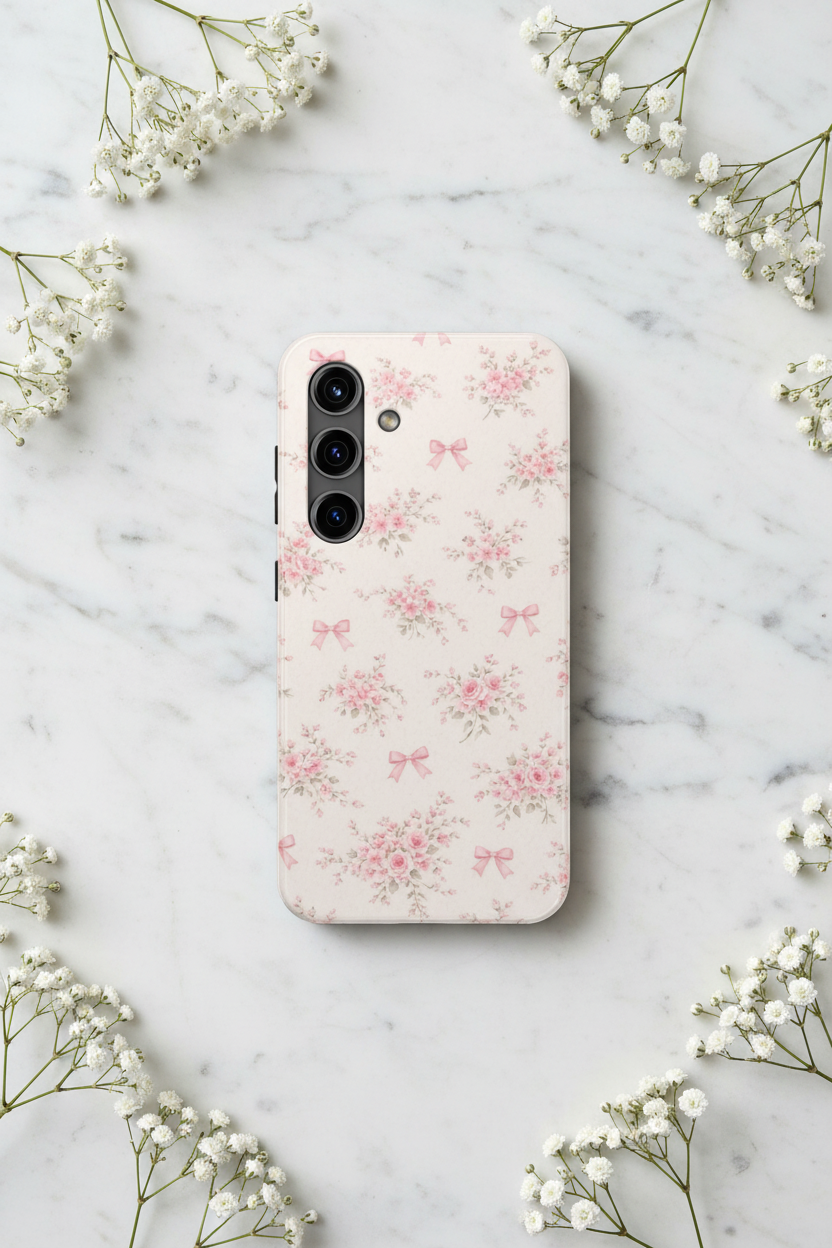 Pink Floral Bouquet Samsung Galaxy Phone Case