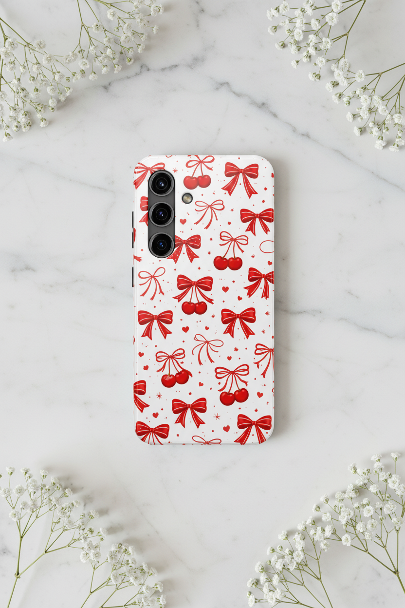 Red Bows and Cherries Phone Case