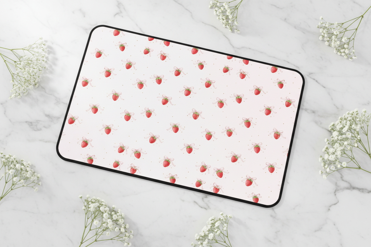 Strawberry Pattern Desk Mat