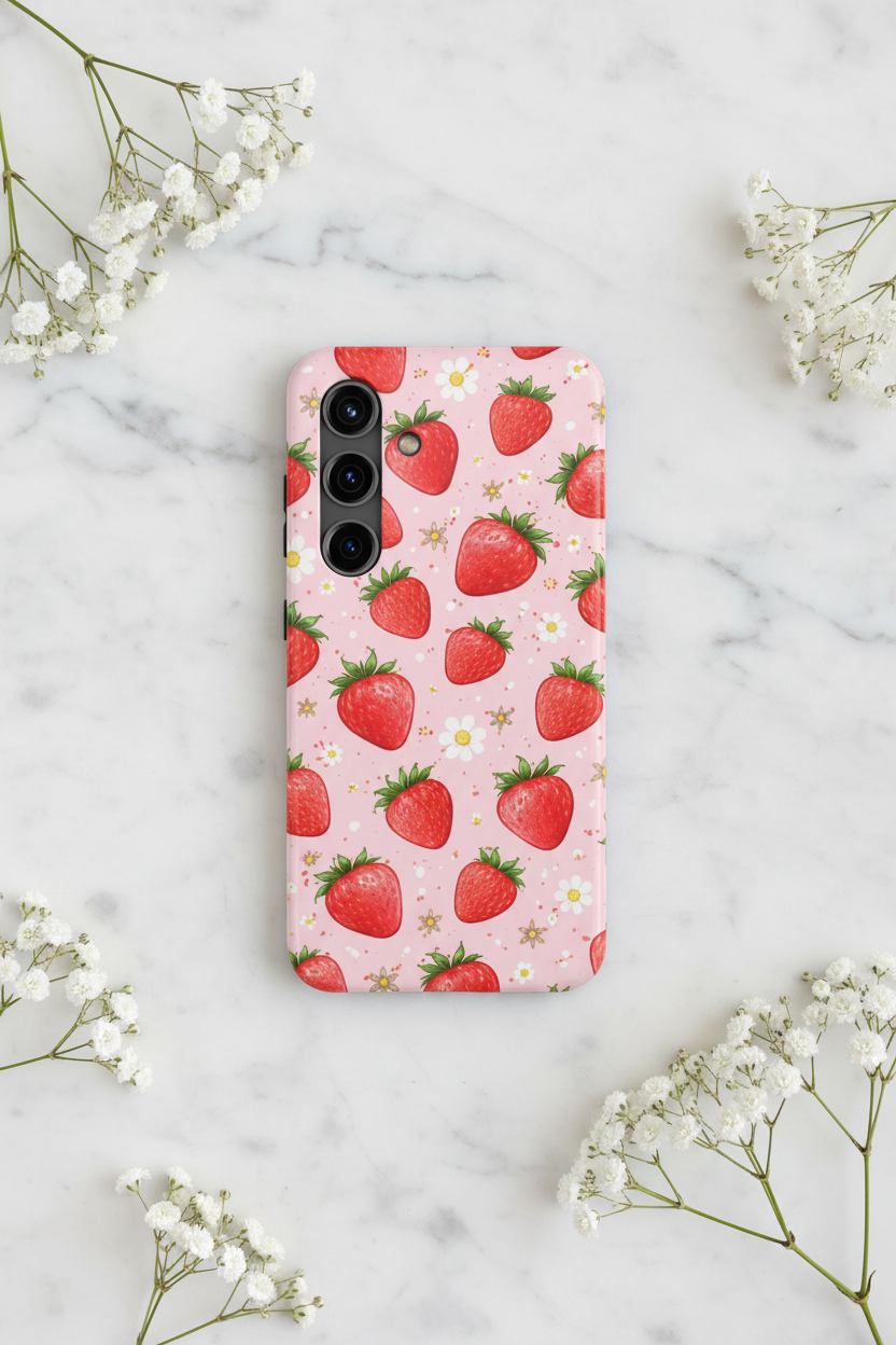 Strawberry Pink Floral Phone Case