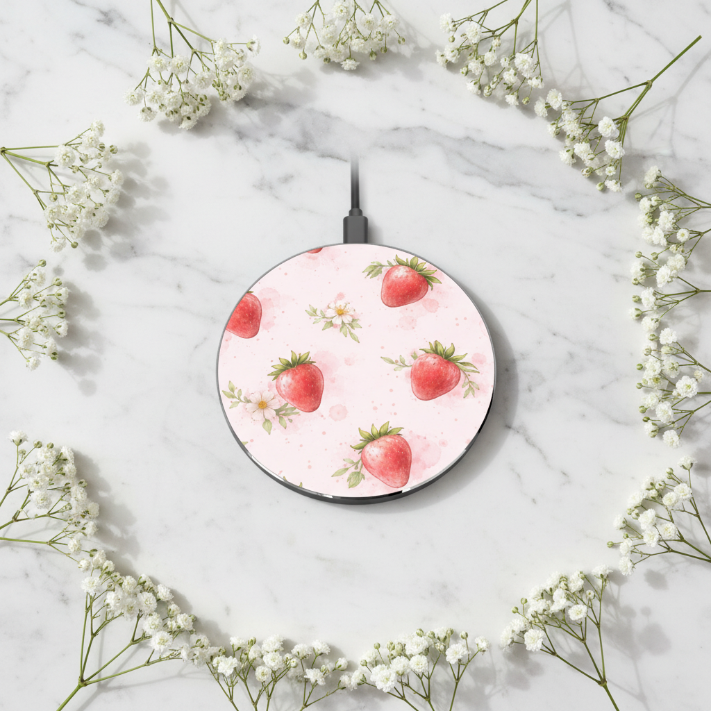 Watercolor Strawberry Wireless Charger