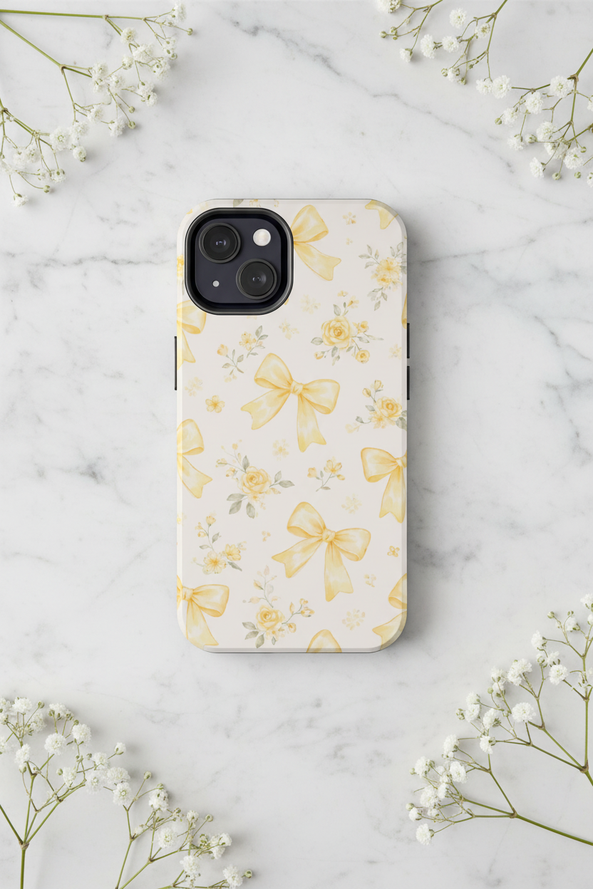 Yellow Bow Floral Phone Case
