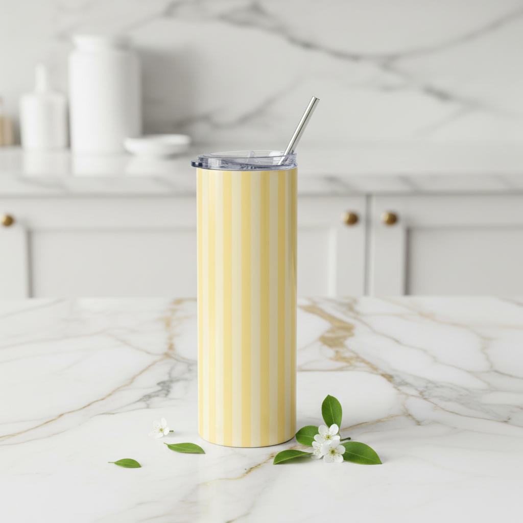 Yellow Striped Tumbler - Marble Kitchen